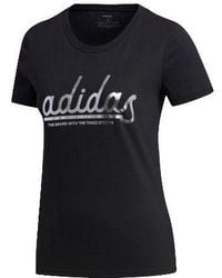 adidas - (Wmns) Alphabet Logo Printing Cotton Short Sleeve - Lyst