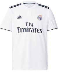 adidas - Real Madrid 18-19 Season Fan Edition Home Alphabet Logo Stripe Sports Soccer/Football Short Sleeve Jersey - Lyst
