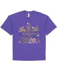 adidas - Originals Large Logo Alphabet Round Neck Casual Sports Short Sleeve Couple Style - Lyst
