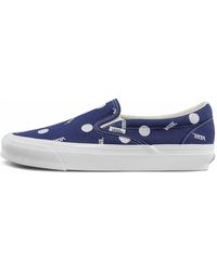 Vans - Og Classic Slip-on Lx Low Top Casual Skateboarding Shoes Blue - Lyst