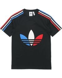 adidas - Originals Tricol Logo Printed Crew Neck Short Sleeve - Lyst