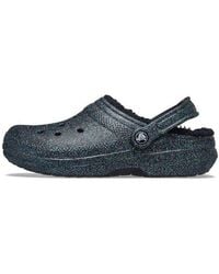 Crocs™ - Classic Glitter Black Lined Clogs - Lyst