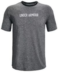 Under Armour - Recover Contrasting Colors Logo Sports Round Neck Short Sleeve - Lyst