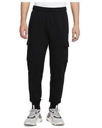 nike tall club casual fit cuffed joggers in black