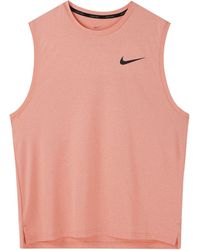 Nike - Solid Color Logo Quick Dry Breathable Sports Training Madder Root Vest - Lyst