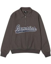 Stussy - X Denim Tears Half Zip Fleece 'Charcoal' - Lyst