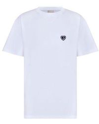 Dior - Ss22 Cotton Plain Weave Knit Material Cd Heart Short Sleeve T-Shirt - Lyst