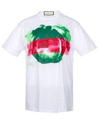 Gucci - Print With Round Neck And Short Sleeves - Lyst