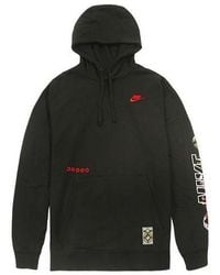 Nike - Sportswear Club Printing Long Sleeves Pullover Drawstring - Lyst