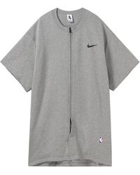 Nike - Nrg Ti Warm Up Top X Fear Of God Fog Gray Zipper Short Sleeve Tops - Lyst