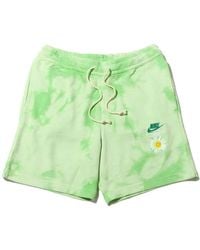 Nike - Sportswearfrench Terry Solid Color Logo Flowers Embroidered Casual Shorts Light - Lyst