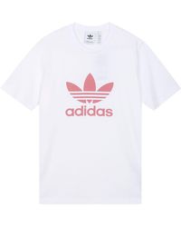 adidas - Originals Trefoil Logo Printing Sports Round Neck Short Sleeve - Lyst