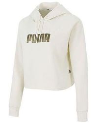 PUMA - (Wmns) Essential Metallic Cropped Hoodie - Lyst
