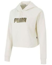 PUMA - (Wmns) Essential Metallic Cropped Hoodie - Lyst