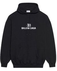 Balenciaga - Bb Pixel Fleece Drawstring Hooded Long Sleeves Hoodie - Lyst