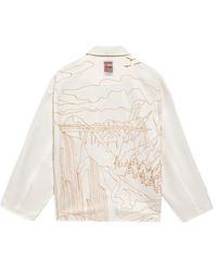 Li-ning - Back Landscape Pattern Printing Lapel Single Breasted Jacket - Lyst