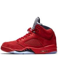 Nike - Air 5 Retro 'red Suede' Shoes - Lyst