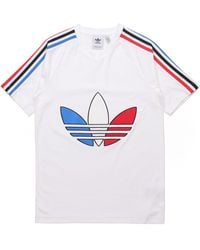 adidas - Originals Tricol Logo Printed Crew Neck Short Sleeve - Lyst