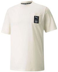 PUMA - X First Mile Crossover Pocket Small Label Solid Color Sports Short Sleeve White - Lyst