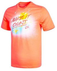Nike - Sportswear Splash Ink Alphabet Printing Sports Short Sleeve - Lyst