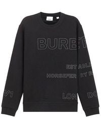 Burberry - Horseferry Print Cotton Round Neck Sports Pullover Sweater - Lyst