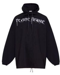 Balenciaga Black 'femme Fatale' Headscarf Hoodie | Lyst