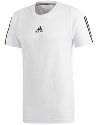 adidas - Stripe Printing Training Sports Short Sleeve - Lyst