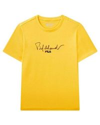 Fila - (Wmns) Alphabet Logo Round Neck Casual Short Sleeve - Lyst