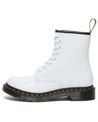 Dr. Martens - (Wmns) 1460 Patent Croc Emboss Leather Boots - Lyst
