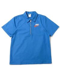 Nike - Half Zipper Solid Color Short Sleeve Polo Shirt - Lyst