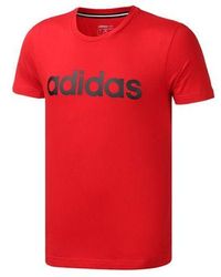 adidas - Neo M Esntl Lg T 1 Sports Printing Logo Round Neck Short Sleeve - Lyst