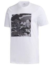 adidas - Sports Camouflage Pattern Round Neck Short Sleeve - Lyst