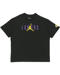 Nike - Nba Los Angeles Lakers Alphabet Printing Basketball Sports Round Neck Short Sleeve - Lyst