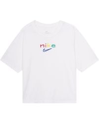 Nike - (Wmns) Dri-Fit Boxy Embroidery Logo Short Sleeve - Lyst