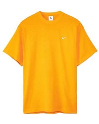 Nike - Solo Swoosh Small Label Logo Solid Color Sports Round Neck Short Sleeve T-Shirt - Lyst