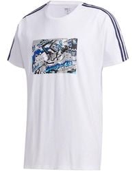 adidas - Neo Pattern Printing Sports Short Sleeve T-Shirt - Lyst