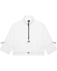 New Balance - Logo Printing Half Zipper Sports Woven Stand Collar Jacket - Lyst