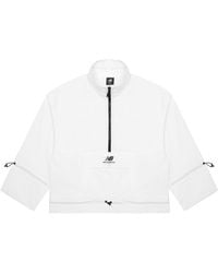 New Balance - (Wmns) Logo Printing Half Zipper Sports Woven Stand Collar Jacket - Lyst