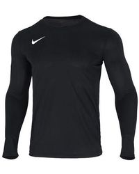 Nike - Solid Color Logo Athleisure Casual Sports Long Sleeves Black T-shirt - Lyst
