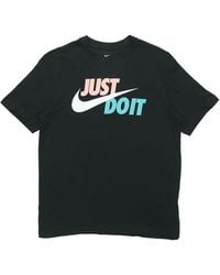 Nike - Just Do It Contrasting Colors Alphabet Printing Round Neck Short Sleeve - Lyst