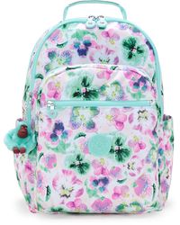 Kipling - Backpack Seoul College Aqua Blossom Large - Lyst
