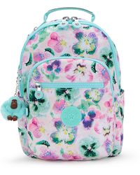 Kipling - Backpack Seoul S Aqua Blossom Small - Lyst
