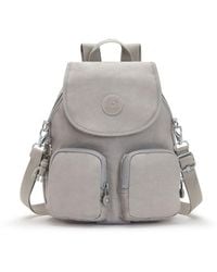 Kipling Small Backpack Covertible To Shoulder Bag - Grey