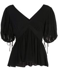 Proenza Schouler Baby Doll Viscoise Top - Black