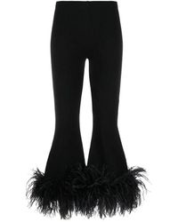 Valentino - Feather-trim Flared Trousers - Lyst
