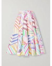 lucy paris rainbow pleated midi skirt