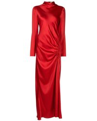 LAPOINTE - Ruched-detail Satin Gown - Lyst