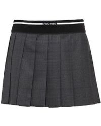 Miu Miu - Glen Plaid Mini Skirt - Lyst