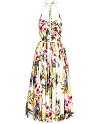 Dolce & Gabbana - Floral Halterneck Dress - Lyst