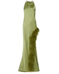 LAPOINTE - Halter Gown With Feathers - Lyst